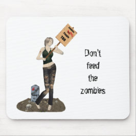 Zombie Pin Up Girl Protest II Mouse Pad Musmatta