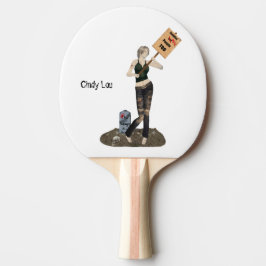 Zombie Pin Up Girl Protest II Ping Pong Paddle Pingisracket
