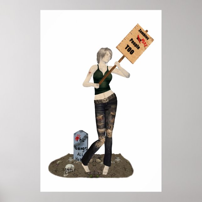 Zombie Pin Up Girl Protest II Poster (Framsidan)
