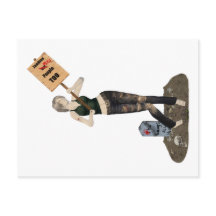 Zombie Pin Up Girl Protest II-vykort