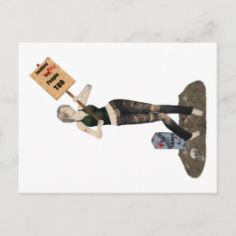 Zombie Pin Up Girl Protest II-vykort Vykort