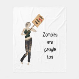Zombie Pin Up Girl Protest Jag Fleece Blanket