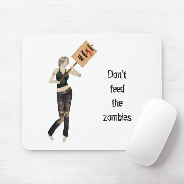 Zombie Pin Up Girl Protest jag Mouse Pad Musmatta (Med mus)