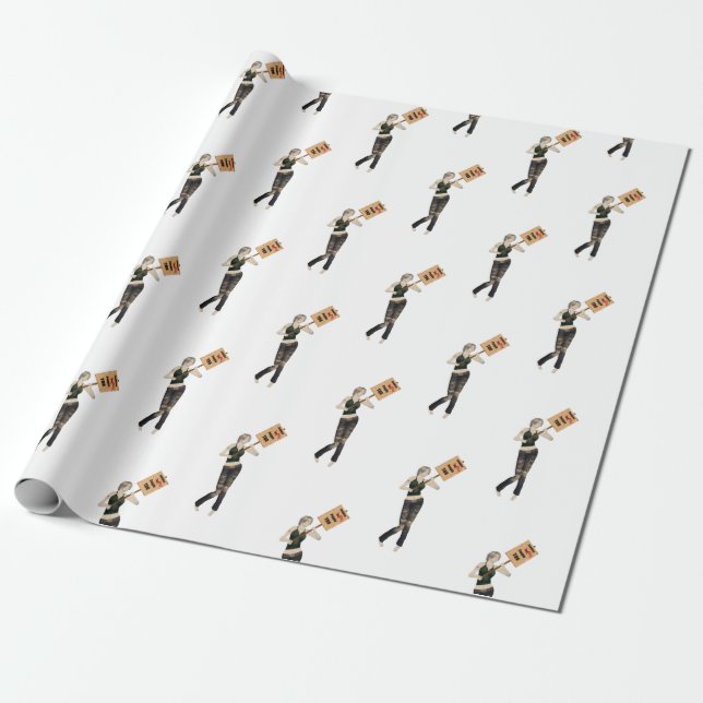 Zombie Pin Up Girl Protest jag Wrapping Papper Presentpapper (Utrullad)