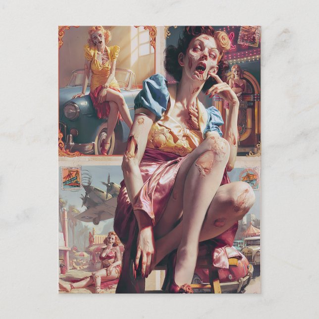 Zombie Pin-Up I Vykort (Framsida)