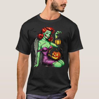 Zombie Pin-up-tjej Halloween T Shirt