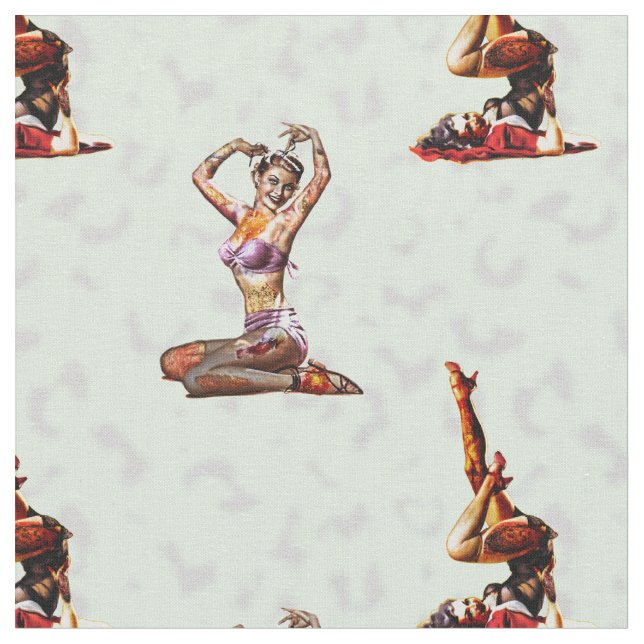 Zombie Pin Ups Tyg (Närbild)