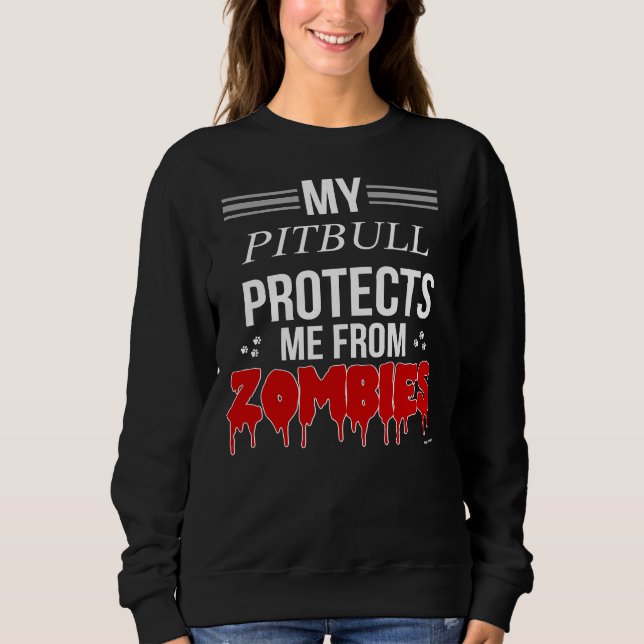 Zombie Pitbull for Pitbull Owner T Shirt (Framsida)