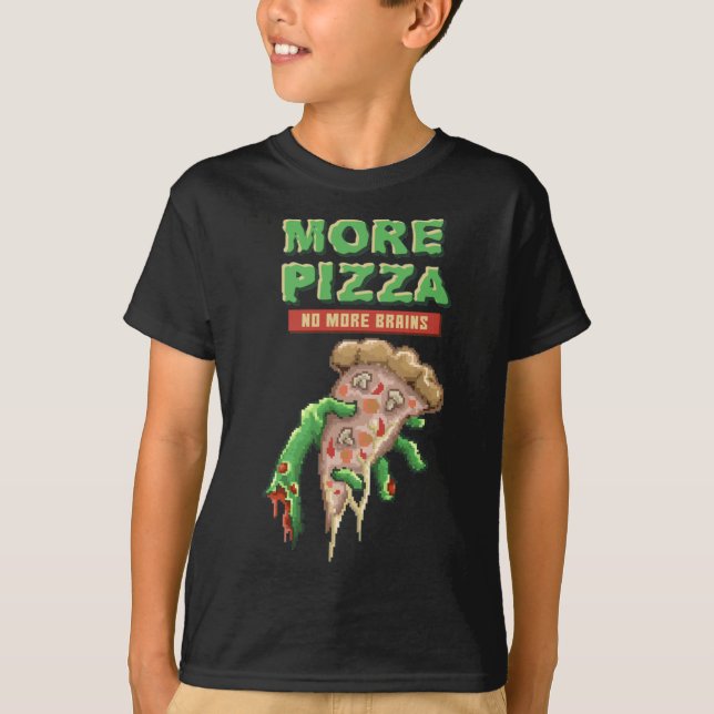 Zombie Pizza, Odöda Eats Pizza, skräckgåva T Shirt (Framsida)