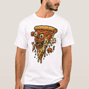 Zombie Pizza Slice - Creepy Funny Horror Food Art T Shirt