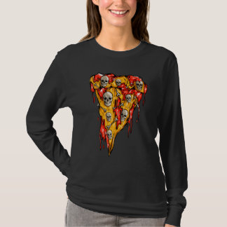 Zombie Pizza Slice Döskallars Skeleton Pizza Hallo T Shirt