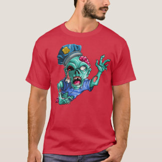 Zombie Police Funny Halloween Horror Scary 6942 T Shirt