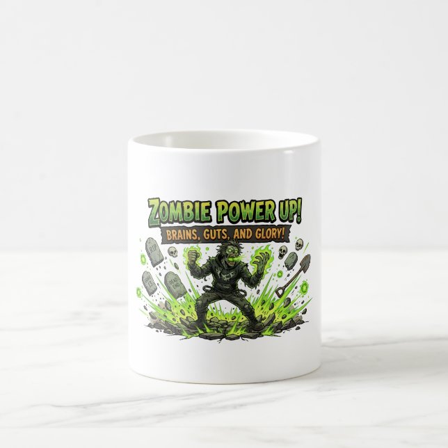Zombie Power Up Gamer Grafik Kaffemugg (Center)