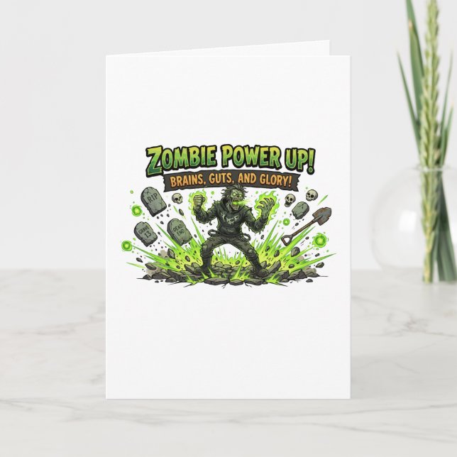 Zombie Power Up Gamer-grafik Kort (Framsida)