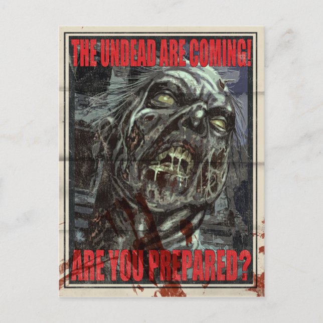 Zombie Propaganda Poster Vykort (Framsida)