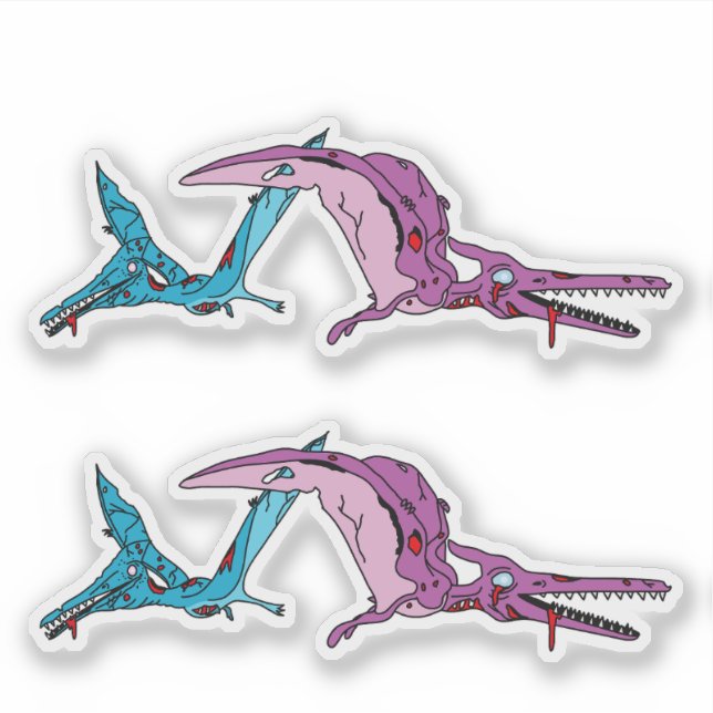 Zombie Pterodactyler Klistermärken (Framsida)