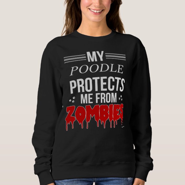 Zombie Pudel Gift for Pudel Owner T Shirt (Framsida)