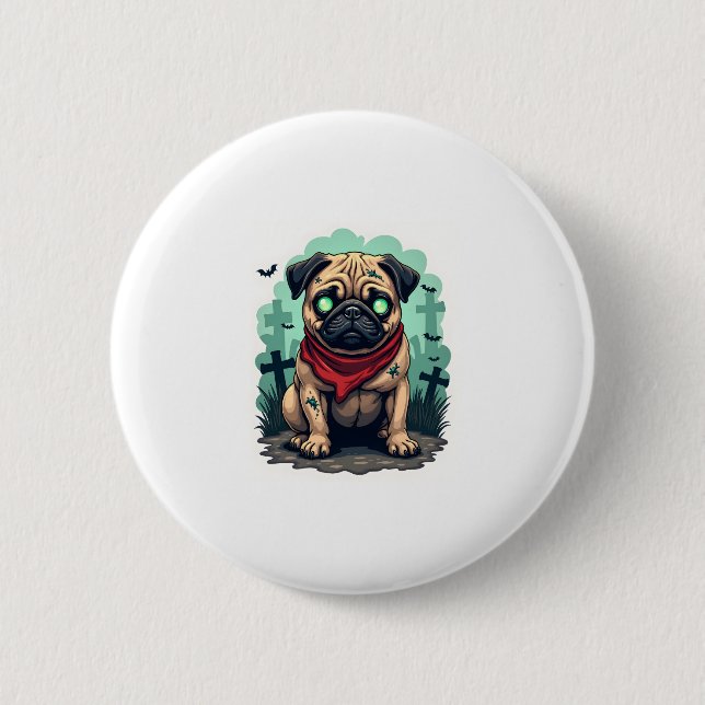Zombie Pug Parad Knapp (Framsida)
