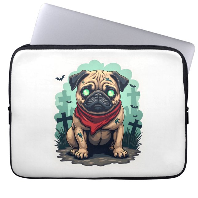 Zombie Pug Parad Laptop Fodral (Framsidan)