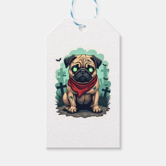 Zombie Pug Parad Presentetikett (Framsidan)