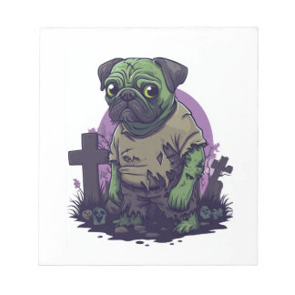 Zombie Pug � Undead Funny Halloween Dog Anteckningsblock