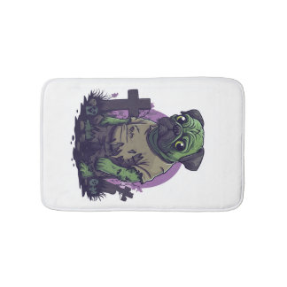 Zombie Pug � Undead Funny Halloween Dog Badrumsmatta