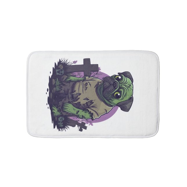 Zombie Pug � Undead Funny Halloween Dog Badrumsmatta (Framsidan)