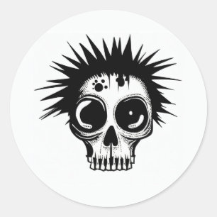 "ZOMBIE PUNK SKULL"-märke Runt Klistermärke