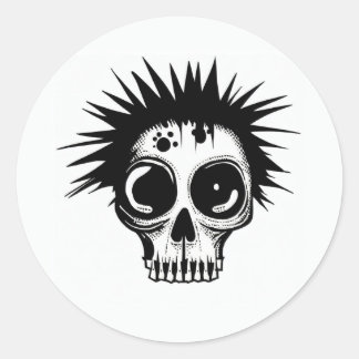 "ZOMBIE PUNK SKULL"-märke Runt Klistermärke