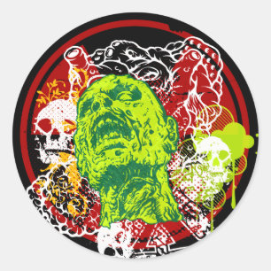 Zombie Raid Stickers Runt Klistermärke