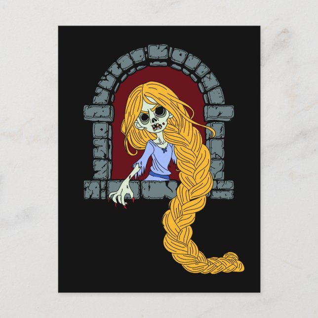 Zombie Rapunzel Vykort (Framsida)