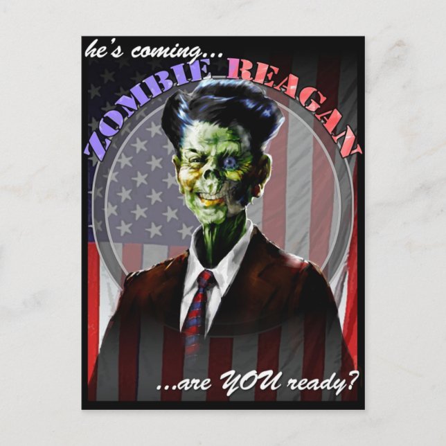 Zombie Reagan-vykort Vykort (Framsida)