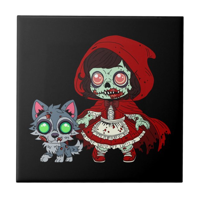 Zombie Red Riding Huva Kakelplatta (Framsidan)