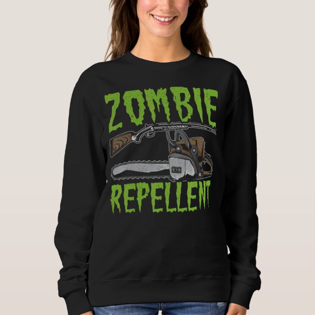 Zombie Repellent Happy halloween Trick eller behan T Shirt (Framsida)