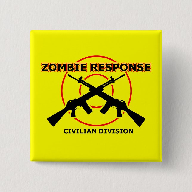 Zombie Respons Rollig Knapp Märke Humor (Framsida)