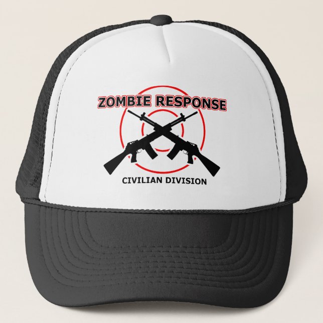 Zombie Response Funny Hat Cap Humor Truckerkeps (Framsida)