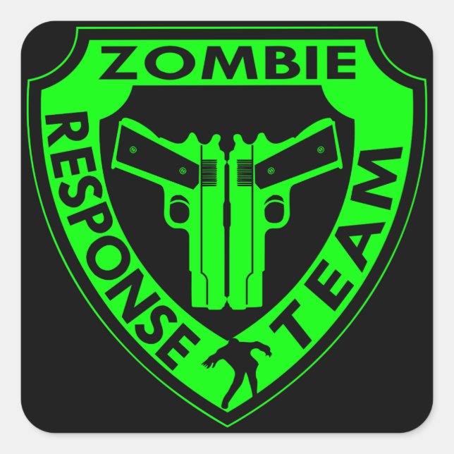 Zombie Response Team Fyrkantigt Klistermärke (Framsida)