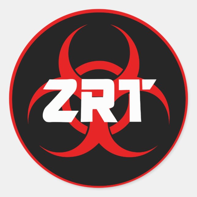 Zombie Response Team Sticker Runt Klistermärke (Framsida)