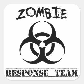 Zombie Response Team Stickers Large Fyrkantigt Klistermärke