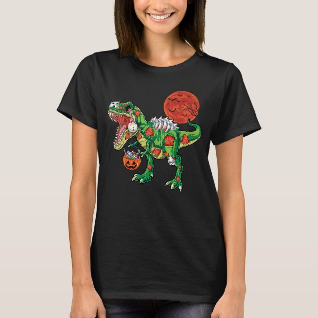 Zombie rex dinosaur skelett Halloween kostym för b T Shirt (Framsida)