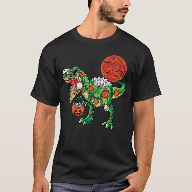 Zombie rex dinosaur skelett Halloween kostym för b T Shirt (Framsida)
