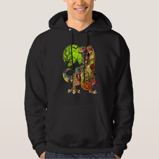 Zombie Rex Halloween Pojkar Barn Pumpa Dinosaurie Hoodie