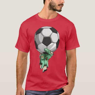 Zombie Rock Hand som håller fotboll Halloween tjej T Shirt
