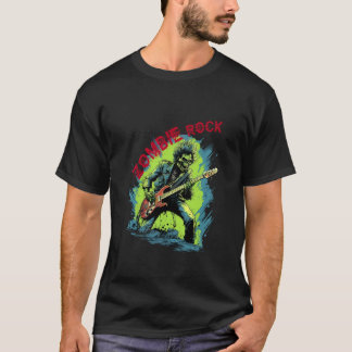 Zombie Rock Zombie Spelar Elgitarr Slayer T Shirt