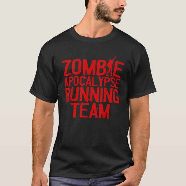 Zombie Running Design För manar Women Funny Marath T Shirt (Framsida)