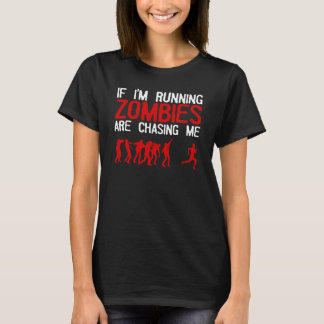 Zombie Running Design För manar Women Halloween Fu T Shirt