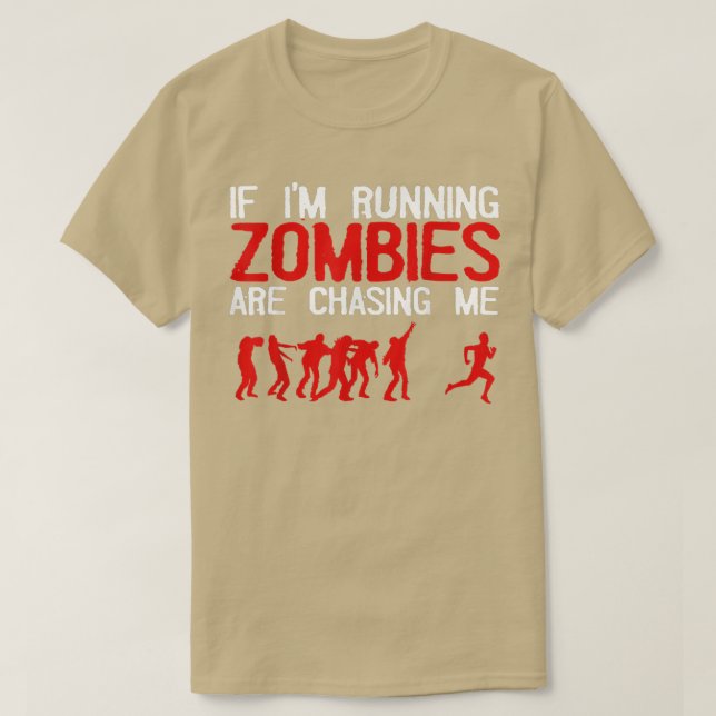 Zombie Running Design För manar Women Halloween Fu T Shirt (Design framsida)