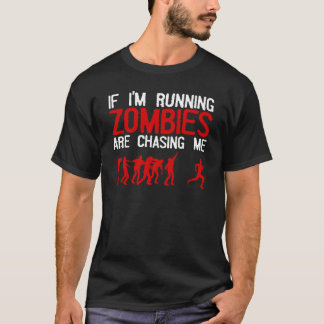 Zombie Running Design För manar Women Halloween Fu T Shirt