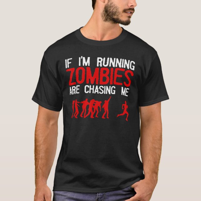Zombie Running För manar Women Halloween Running T Shirt (Framsida)