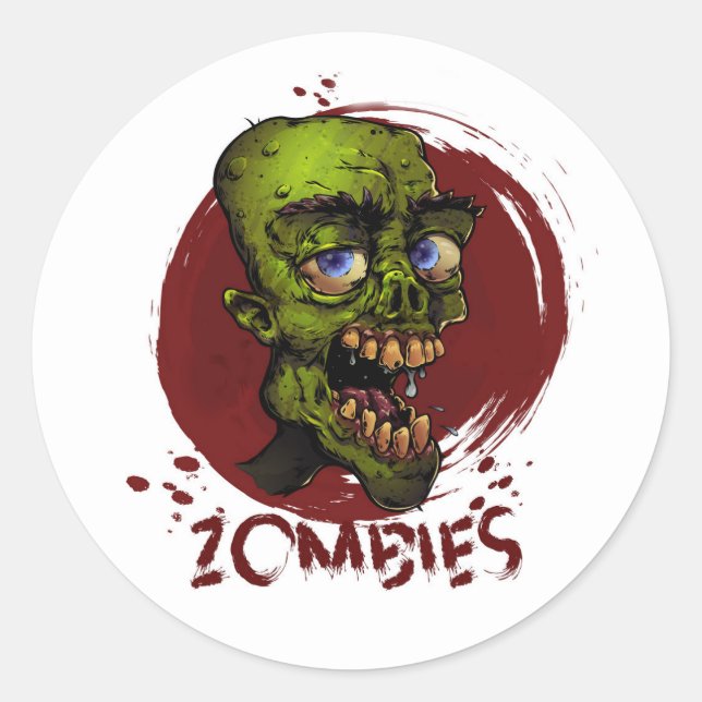 Zombie Runt Klistermärke (Framsida)